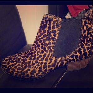 Cheetah print booties